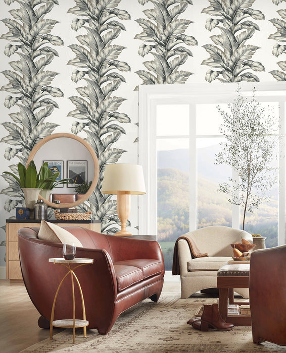 Seabrook Designs Banana Springs  Greystone Wallpaper Sample LN40600