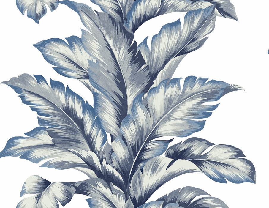 Seabrook Designs Banana Springs  Coastal Blue Wallpaper Sample LN40612