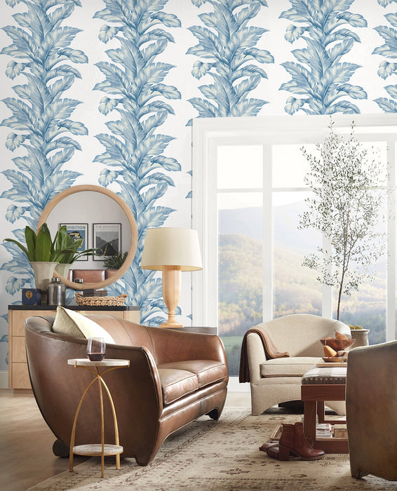 Seabrook Designs Banana Springs  Blue Skies Wallpaper Sample LN40632