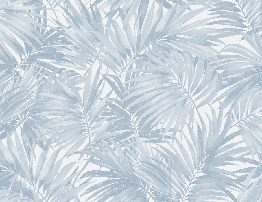 Seabrook Designs Cordelia Tossed Palms Blue Shale Wallpaper Sample LN40702