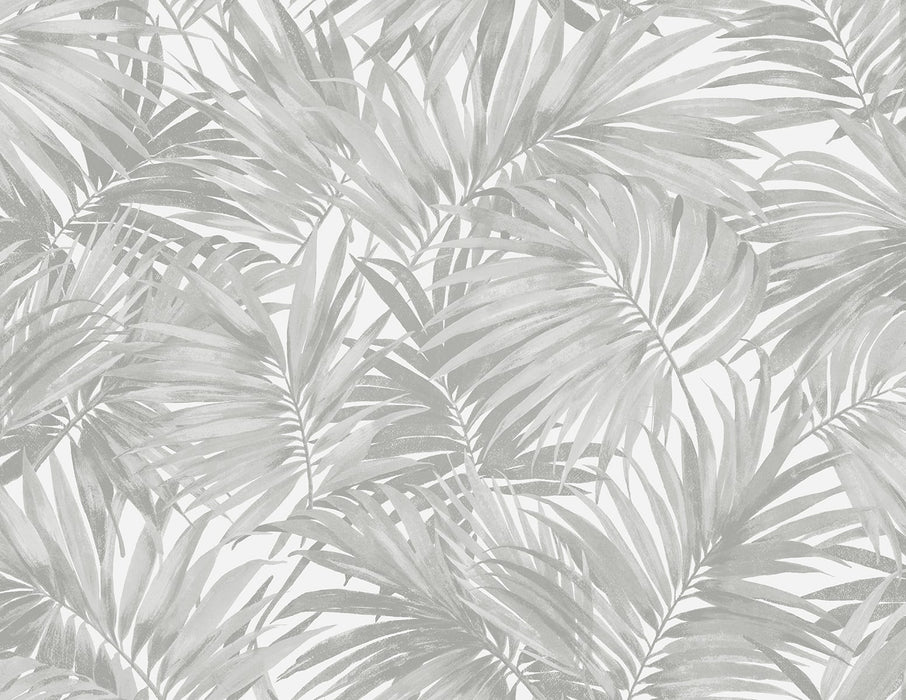 Seabrook Designs Cordelia Tossed Palms Argos Grey Wallpaper Sample LN40708