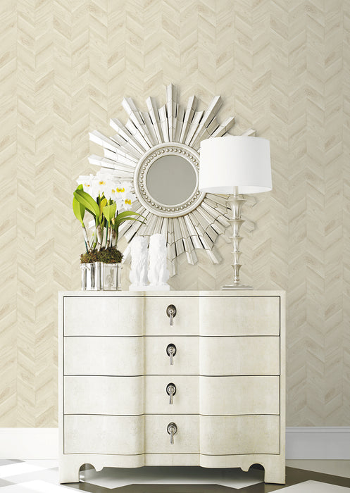 Seabrook Designs Keone Bay Chevron Oat Wallpaper LN40803