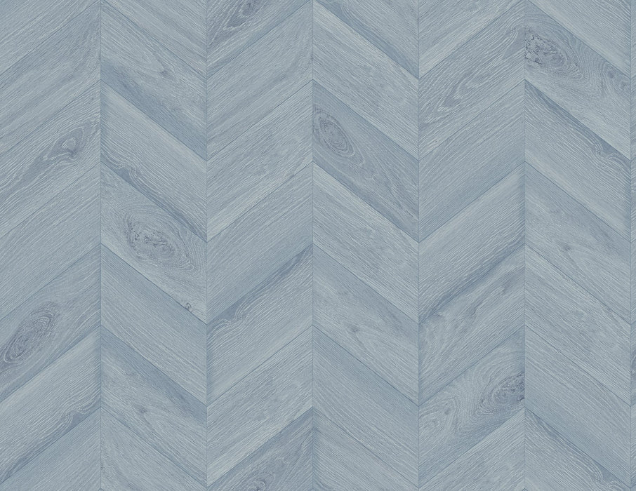 Seabrook Designs Keone Bay Chevron Bay Blue Wallpaper Sample LN40812