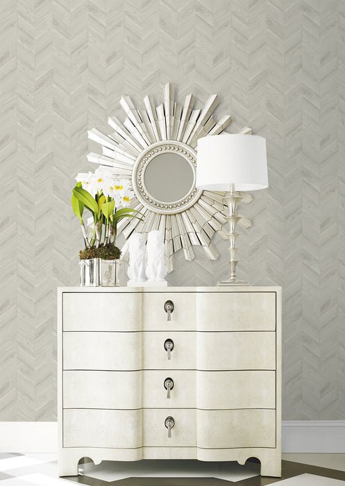 Seabrook Designs Keone Bay Chevron Birch Wallpaper Sample LN40818