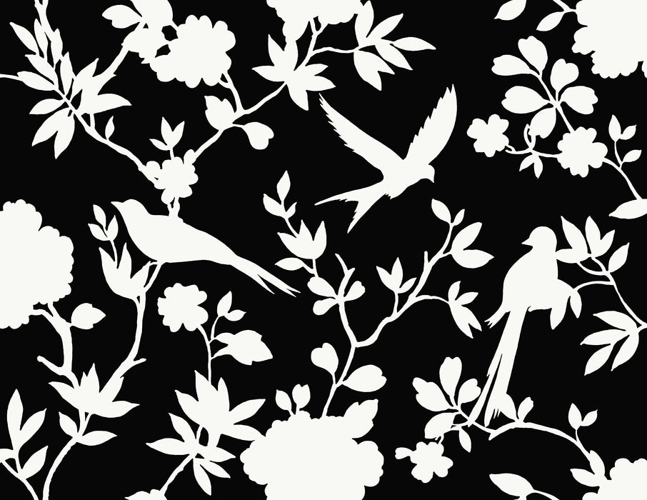 Seabrook Designs Kauai Bird Toile Inkwell Wallpaper LN40900