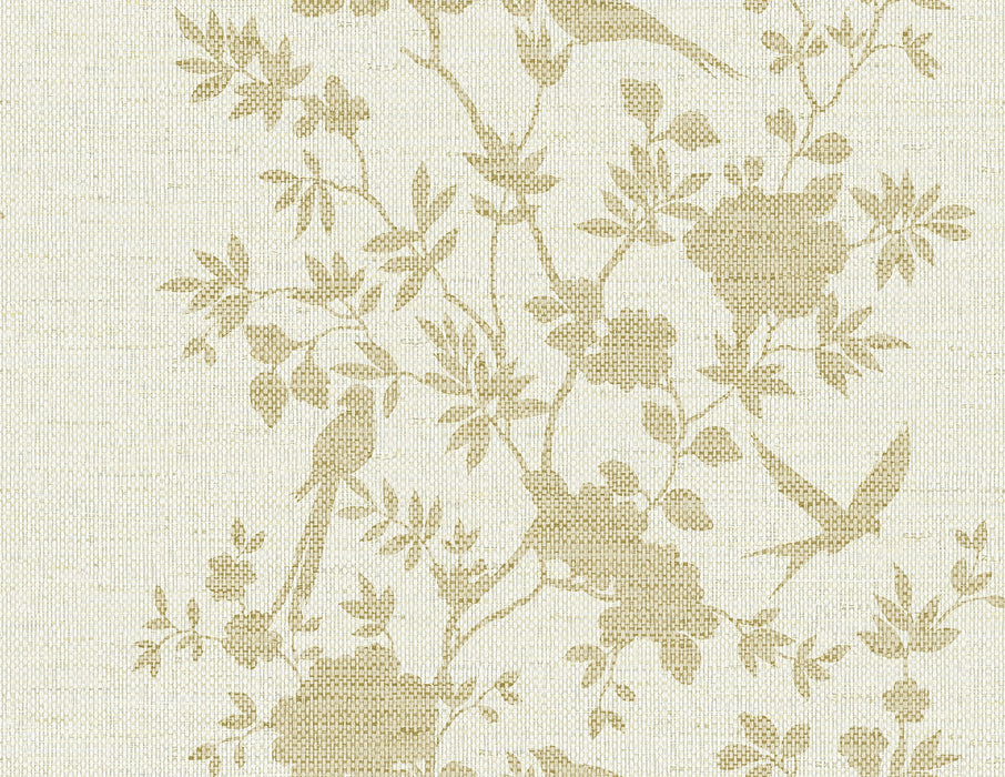 Seabrook Designs Aloha Bird Trail Golden Wallpaper LN41003