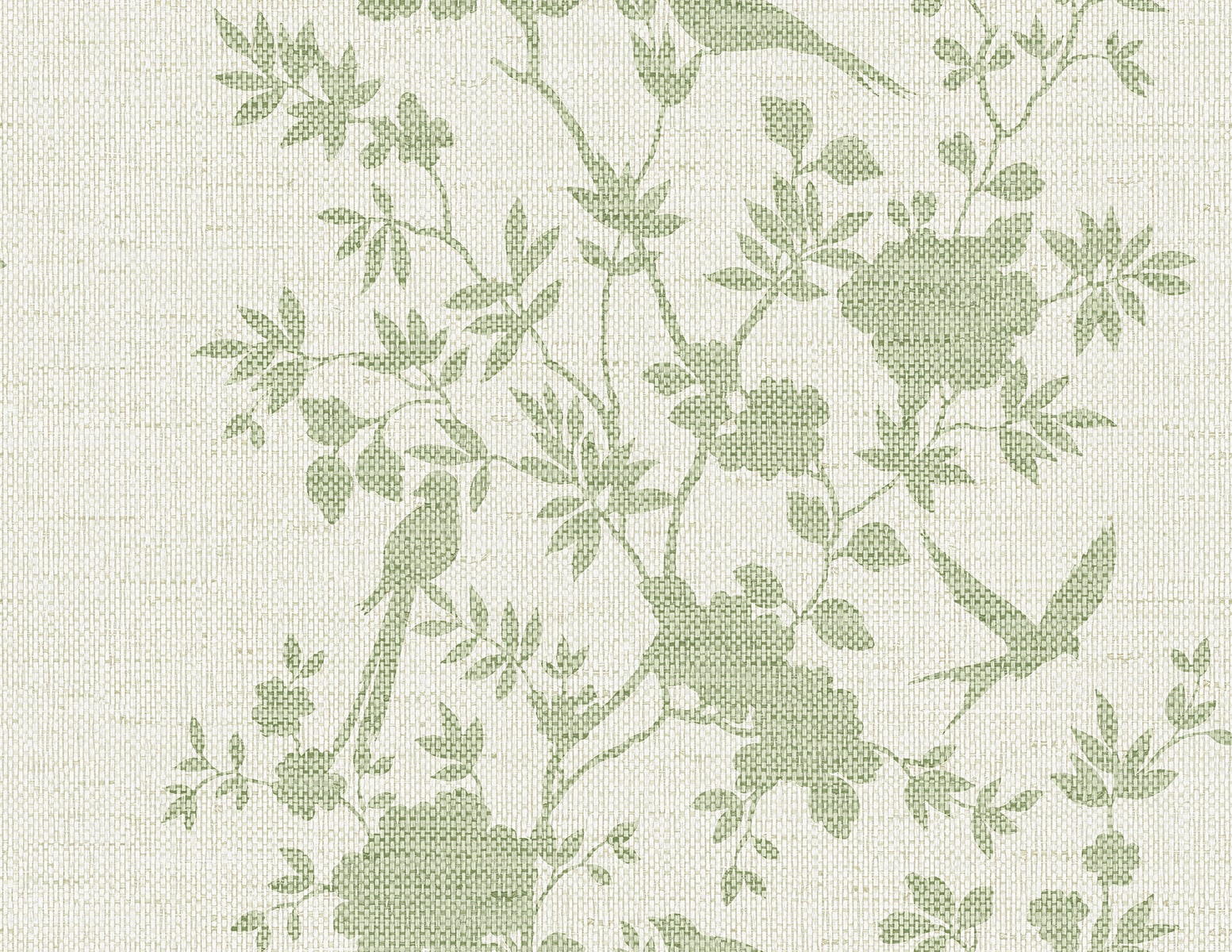 Seabrook Designs Aloha Bird Trail Green Ivy Wallpaper LN41004