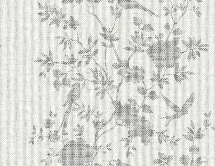 Seabrook Designs Aloha Bird Trail Heather Grey Wallpaper Sample LN41008