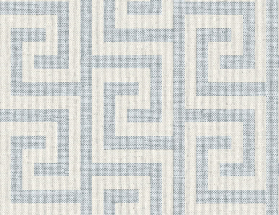 Seabrook Designs Luna Retreat Greek Key Skylight Wallpaper Sample LN41202