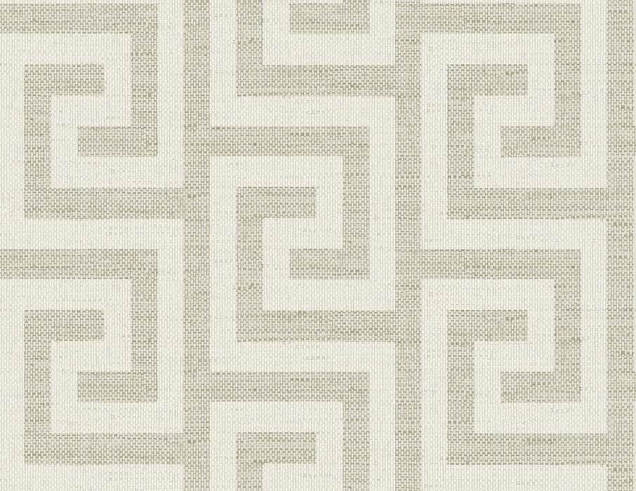 Seabrook Designs Luna Retreat Greek Key Pavestone Wallpaper Sample LN41207