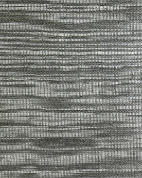 Seabrook Designs Sisal On Metallic Slate Silver Wallpaper Sample LN50090