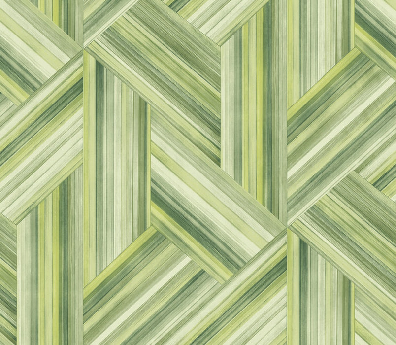 Seabrook Designs Geo Inlay Chartreuse And Basil Wallpaper LW50104