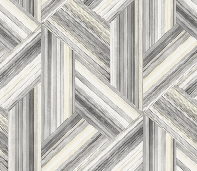 Seabrook Designs Geo Inlay Cove Gray And Carrara Wallpaper LW50108