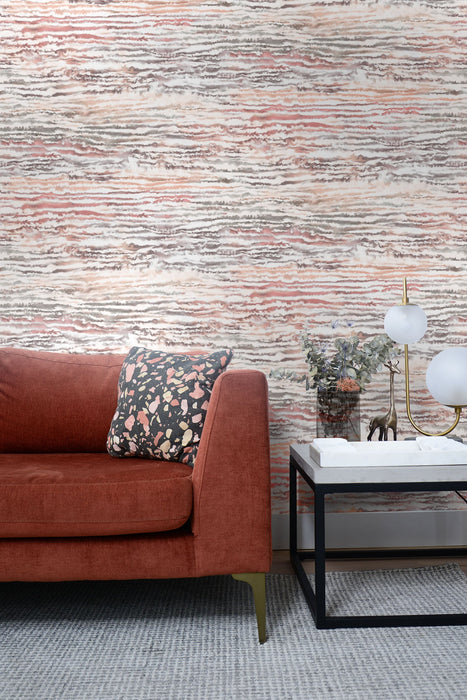 Seabrook Designs Watercolor Waves Smoked Peach Wallpaper LW50501