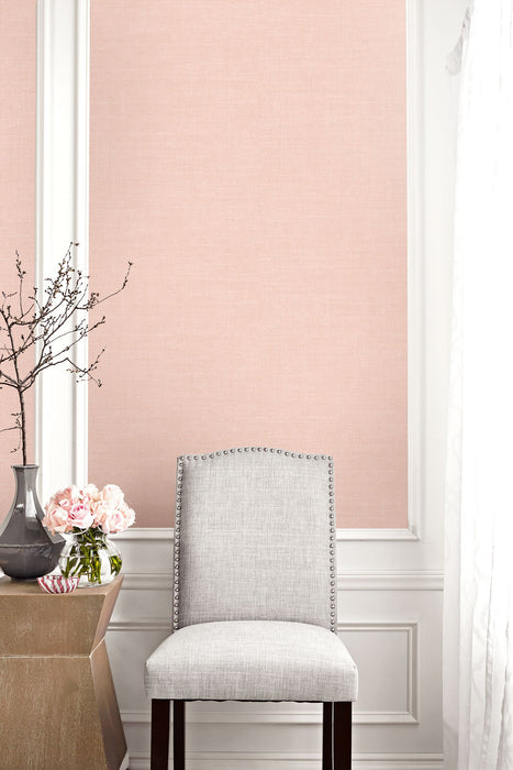 Seabrook Designs Hopsack Embossed Vinyl Lightly Pink Wallpaper Sample LW51101