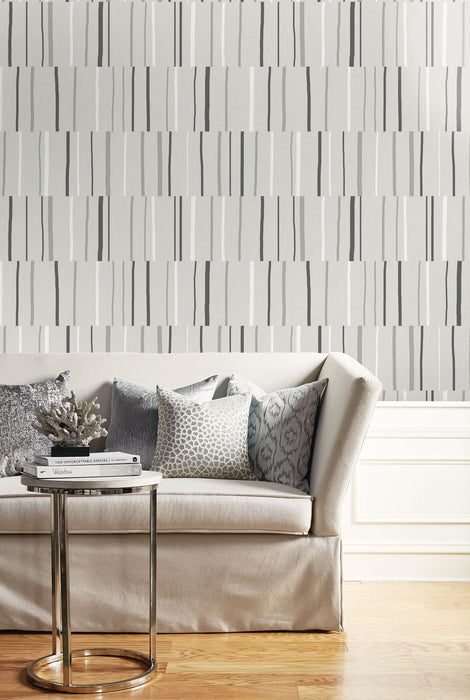 Seabrook Designs Block Lines Warm Stone Wallpaper LW51200