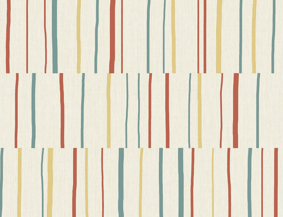 Seabrook Designs Block Lines Vermillion, Sunflower, And Teal Wallpaper LW51201