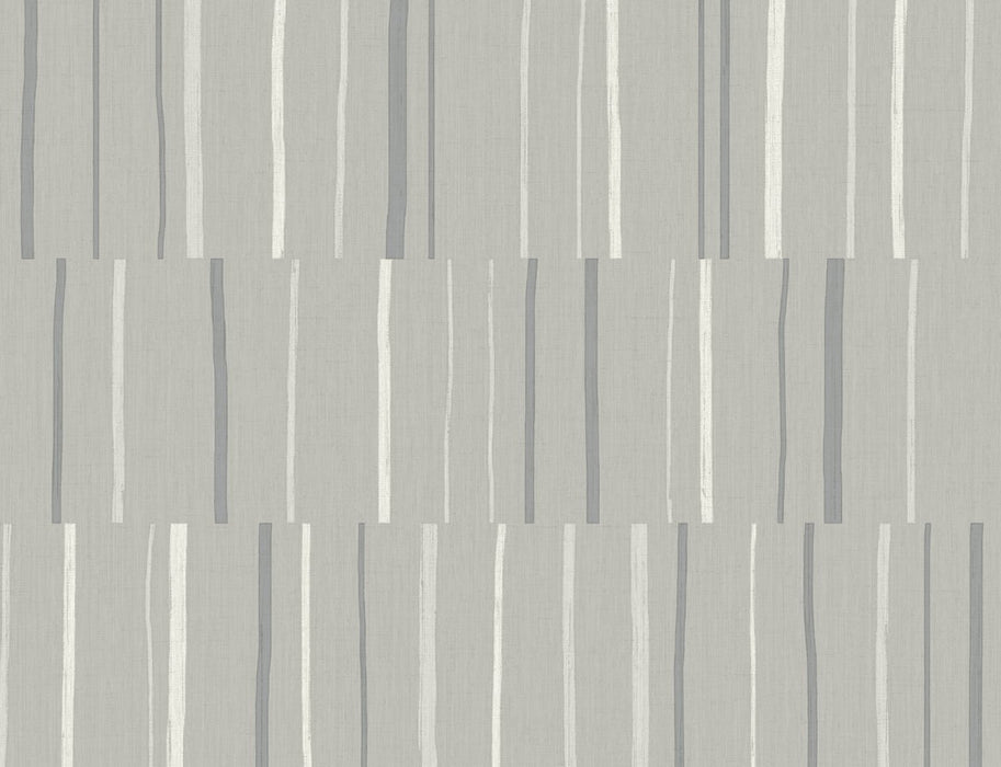 Seabrook Designs Block Lines Metallic Silver And Cove Gray Wallpaper Sample LW51208