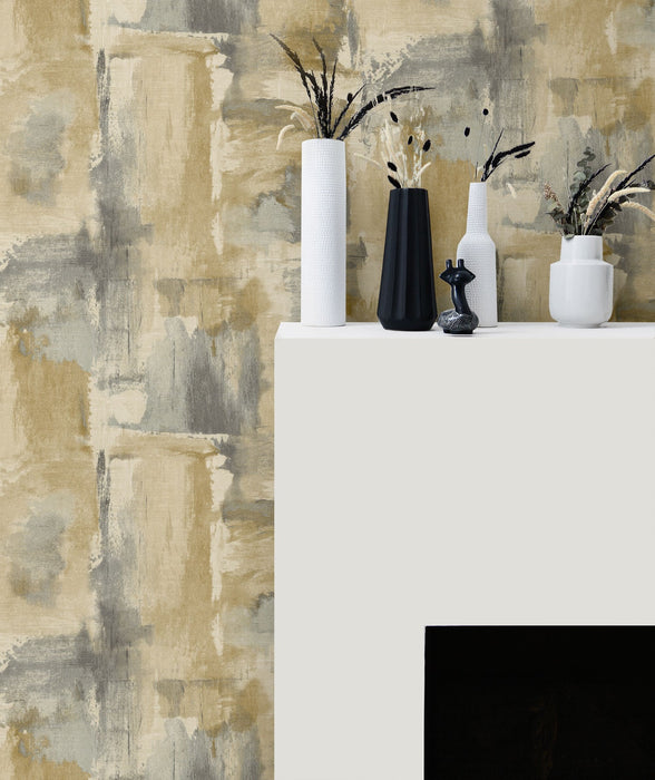 Seabrook Designs Dry Brush Faux Golden Dusk Wallpaper Sample LW51307