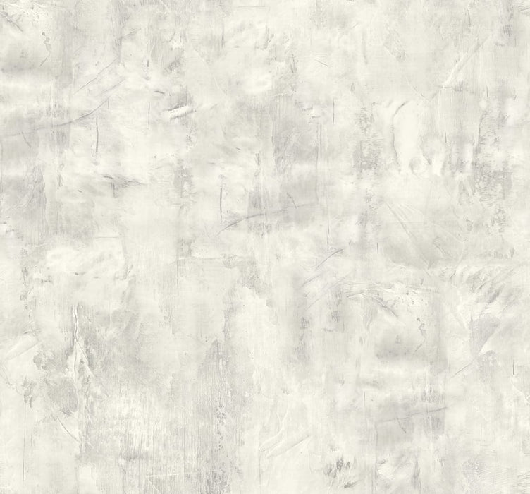 Seabrook Designs Rustic Stucco Faux Metallic Silver And Snowstorm Wallpaper Sample LW51710