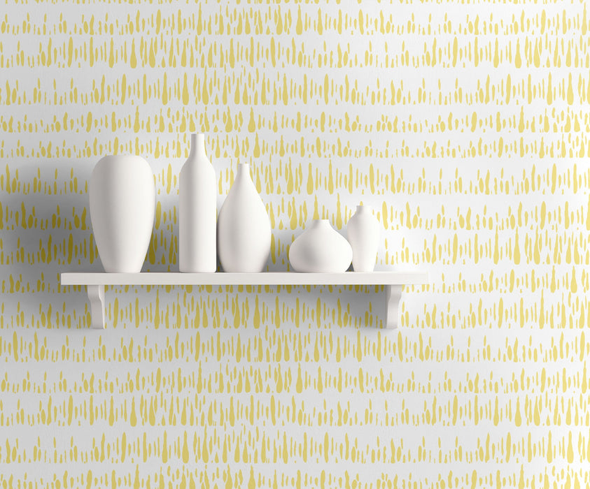 Seabrook Designs Brush Marks Buttercup And White Wallpaper Sample LW51803