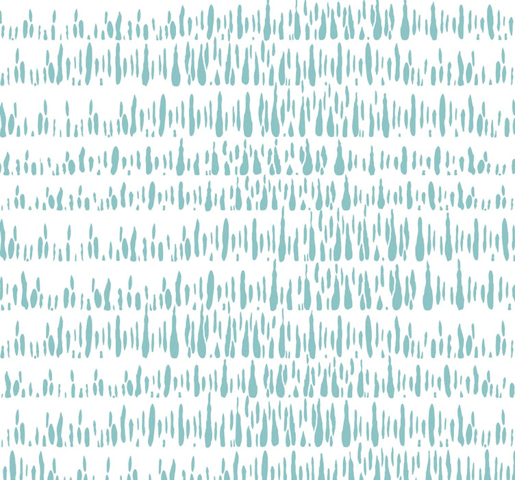 Seabrook Designs Brush Marks Teal And White Wallpaper Sample LW51804