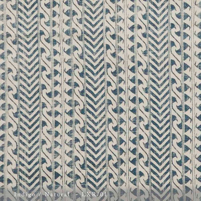 Lisa Fine Luxor Indigo/Natural Fabric Sample LXR-01