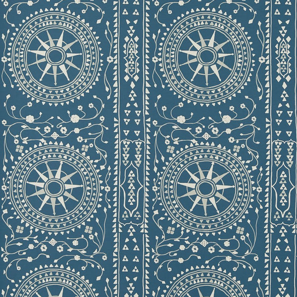 Peter Dunham Leila Reverse Indigo/Gray Wallpaper Sample 151LRE01