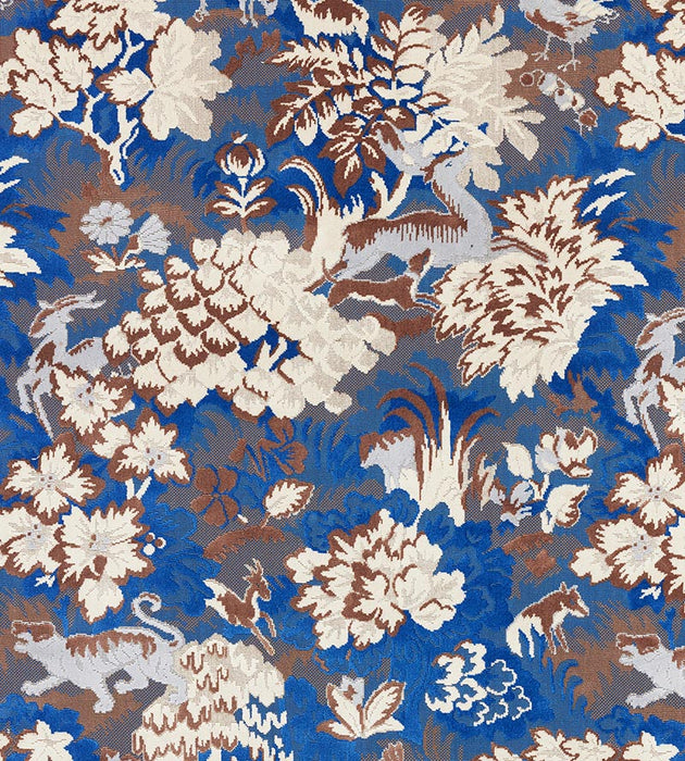 Old World Weavers Tails Tale Blue Wood Fabric M1 00010264