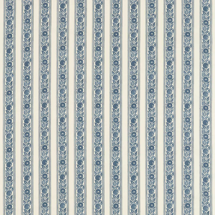 Morris & Co Fruit Stripe Indigo Fabric Sample MAMB227117