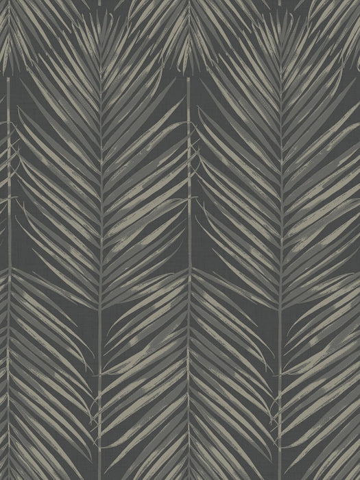 Seabrook Designs Paradise Palm Black Sands Wallpaper Sample MB30000