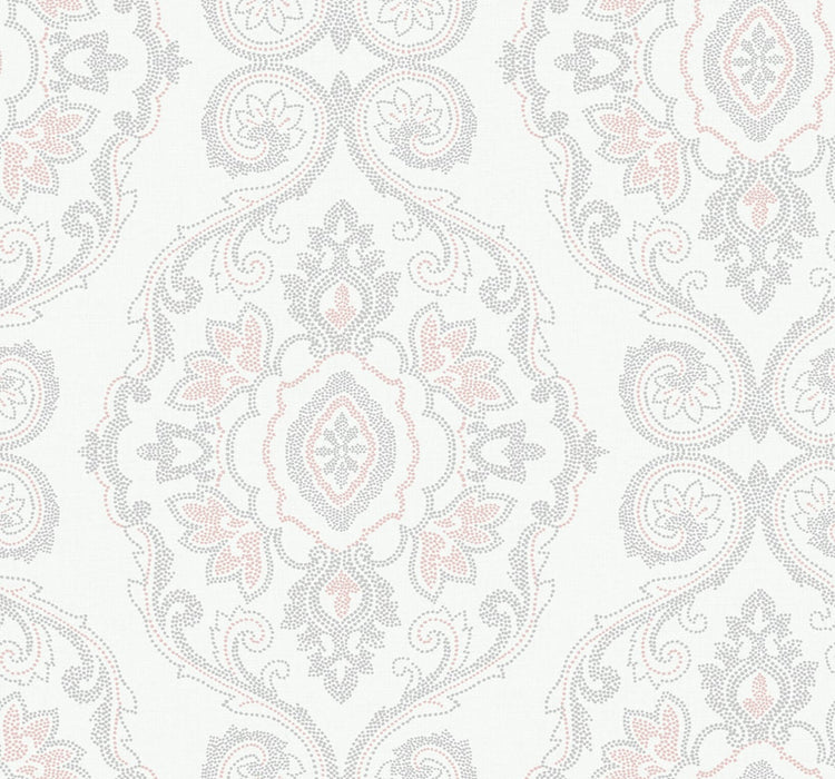 Seabrook Designs Nautical Damask Pink Sunset Wallpaper MB30301