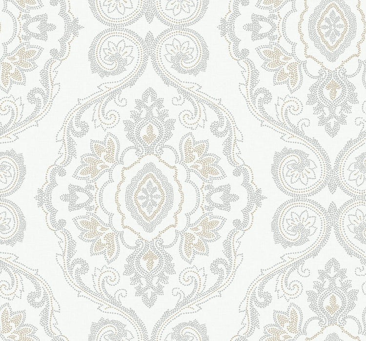 Seabrook Designs Nautical Damask Sand Dunes Wallpaper Sample MB30305