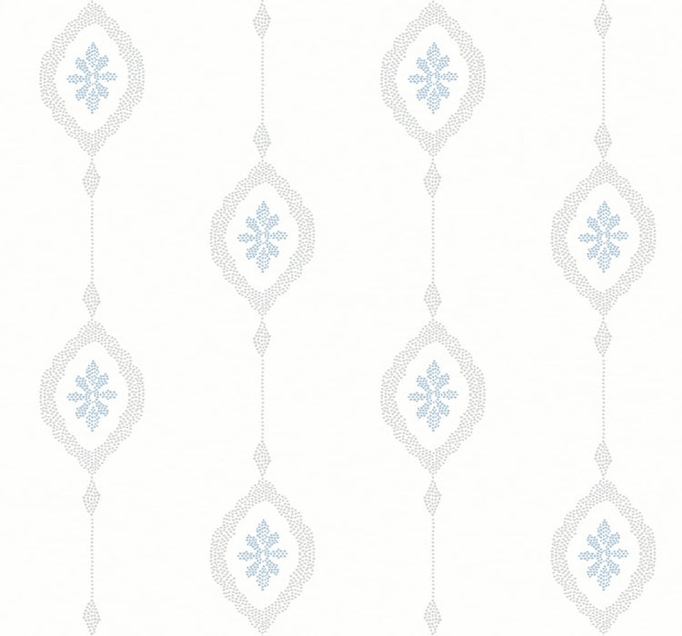 Seabrook Designs Sand Dollar Stripe Blue Oasis Wallpaper MB30502