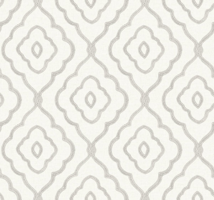 Seabrook Designs Seaside Ogee Daydream Gray Wallpaper MB30905