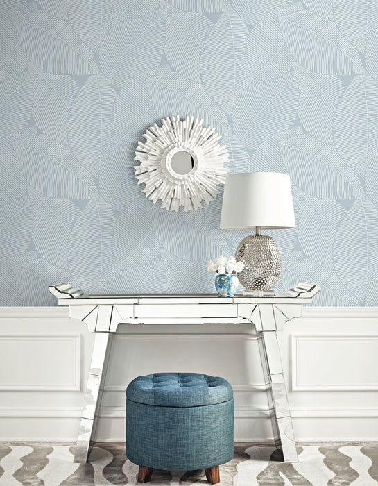 Seabrook Designs Summer Magnolia Blue Oasis Wallpaper MB31302