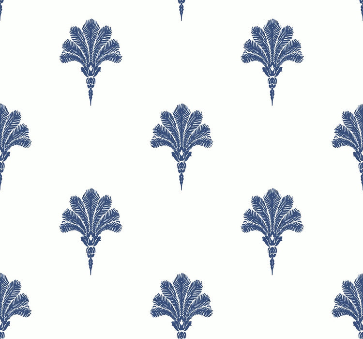 Seabrook Designs Summer Fan Coastal Blue Wallpaper Sample MB31602