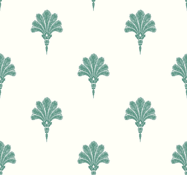 Seabrook Designs Summer Fan Tropic Green Wallpaper Sample MB31606