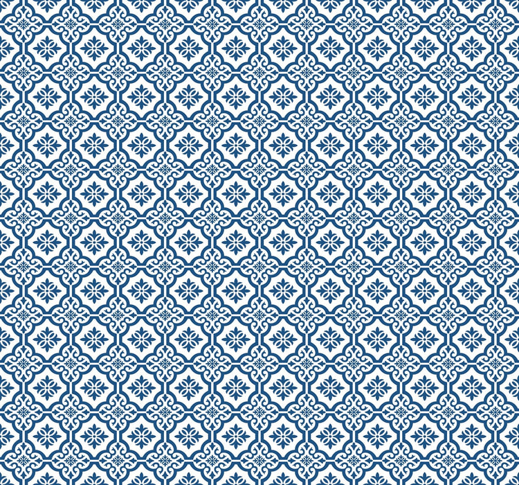 Seabrook Designs Coastal Tile Coastal Blue Wallpaper Sample MB31702