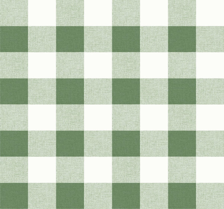 Seabrook Designs Picnic Plaid Greenery Wallpaper Sample MB31904