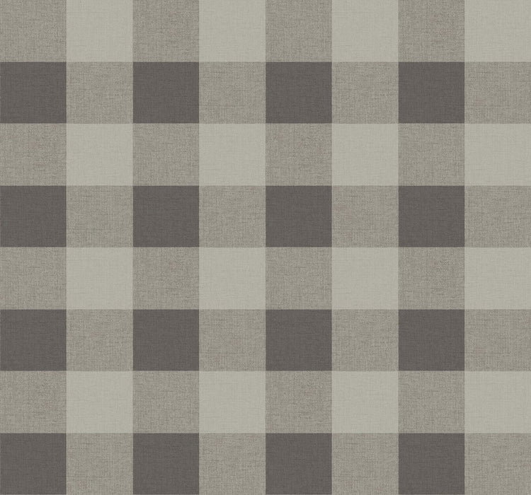 Seabrook Designs Picnic Plaid Black Sands Wallpaper Sample MB31906