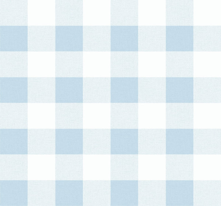 Seabrook Designs Picnic Plaid Blue Oasis Wallpaper Sample MB31912