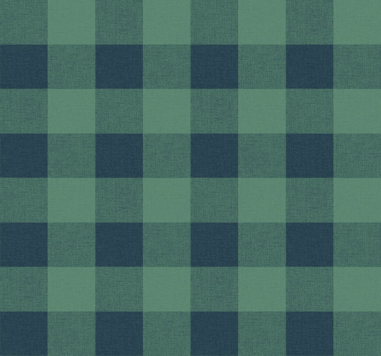 Seabrook Designs Picnic Plaid Tropic Green Wallpaper Sample MB31924