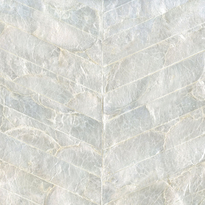 Maya Romanoff Mother of Pearl Chevron Natural Pearl Wallpaper Sample MR-MC-01