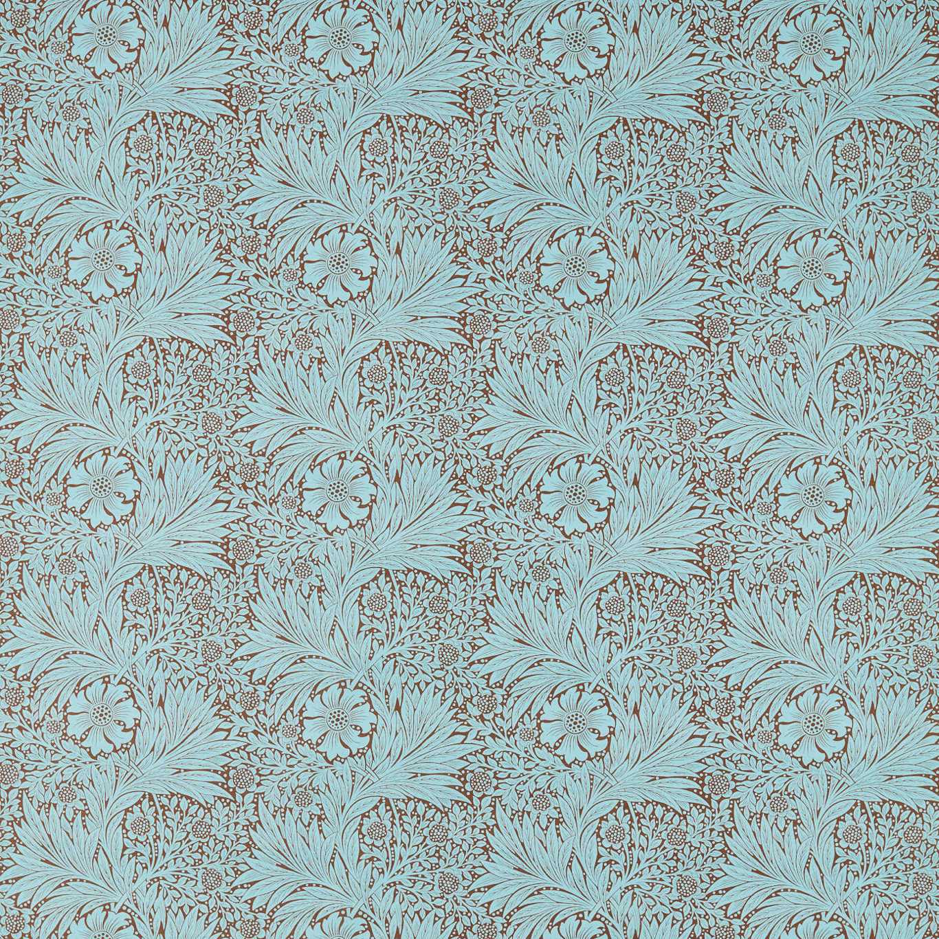 Morris & Co Marigold Sky/Chocolate 226980 Fabric Sample MCOP226980