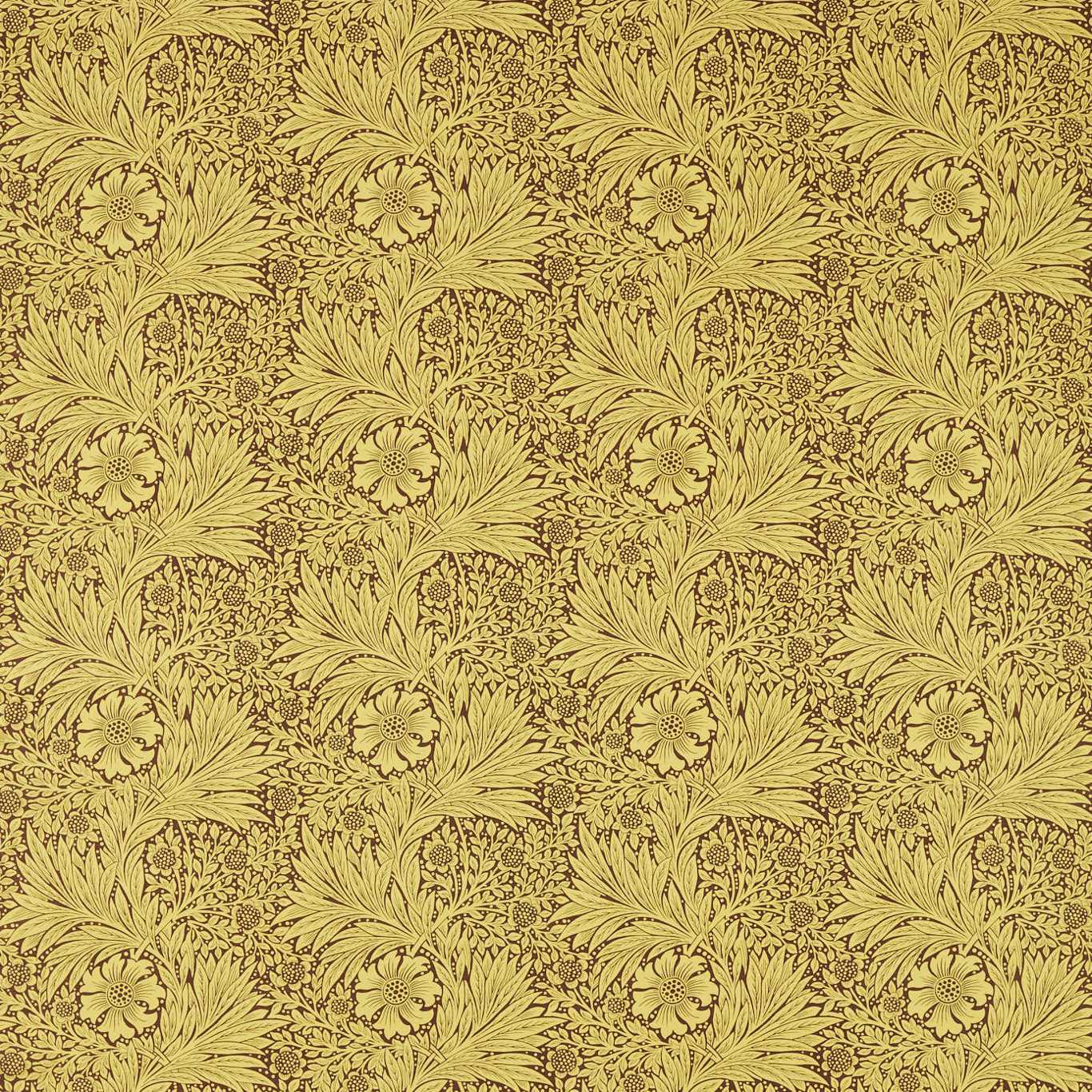 Morris & Co Marigold Summer Yellow/Chocolate 226983 Fabric Sample MCOP226983