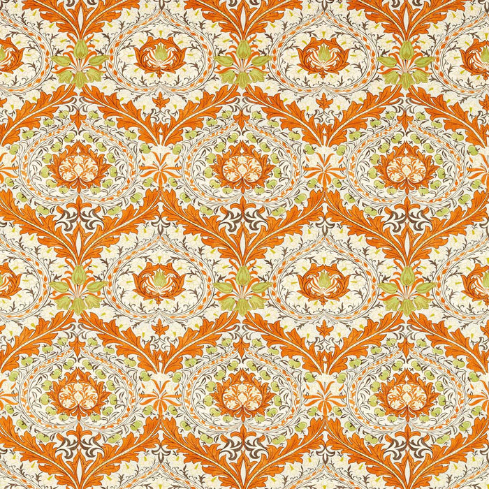 Morris & Co Merton Burnt Orange/Chartreuse 226994 Fabric Sample MCOP226994