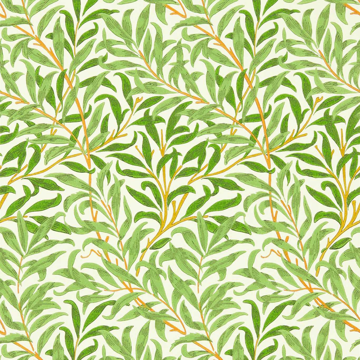 Morris & Co Willow Bough Leaf Green 217088 Wallpaper Sample MCOW217088