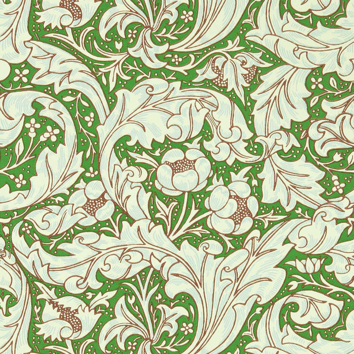 Morris & Co Bachelors Button Leaf Green/Sky 217096 Wallpaper Sample MCOW217096