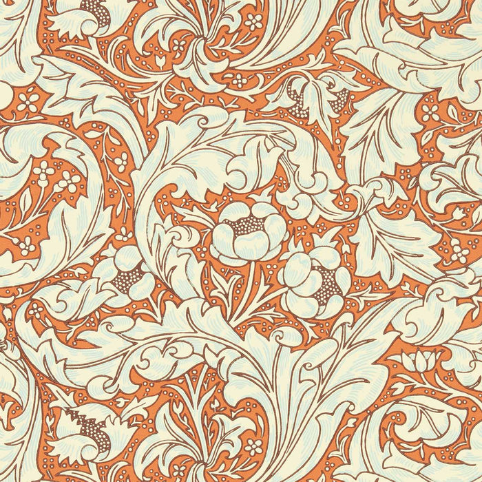 Morris & Co Bachelors Button Burnt Orange/Sky 217097 Wallpaper Sample MCOW217097